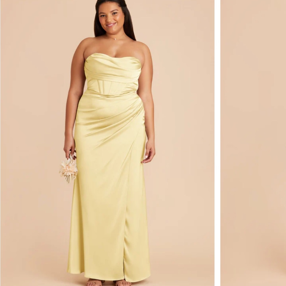 Birdy Grey Matte Satin CARRIE Dress in Lemon Sorbet - Picture 2 of 5